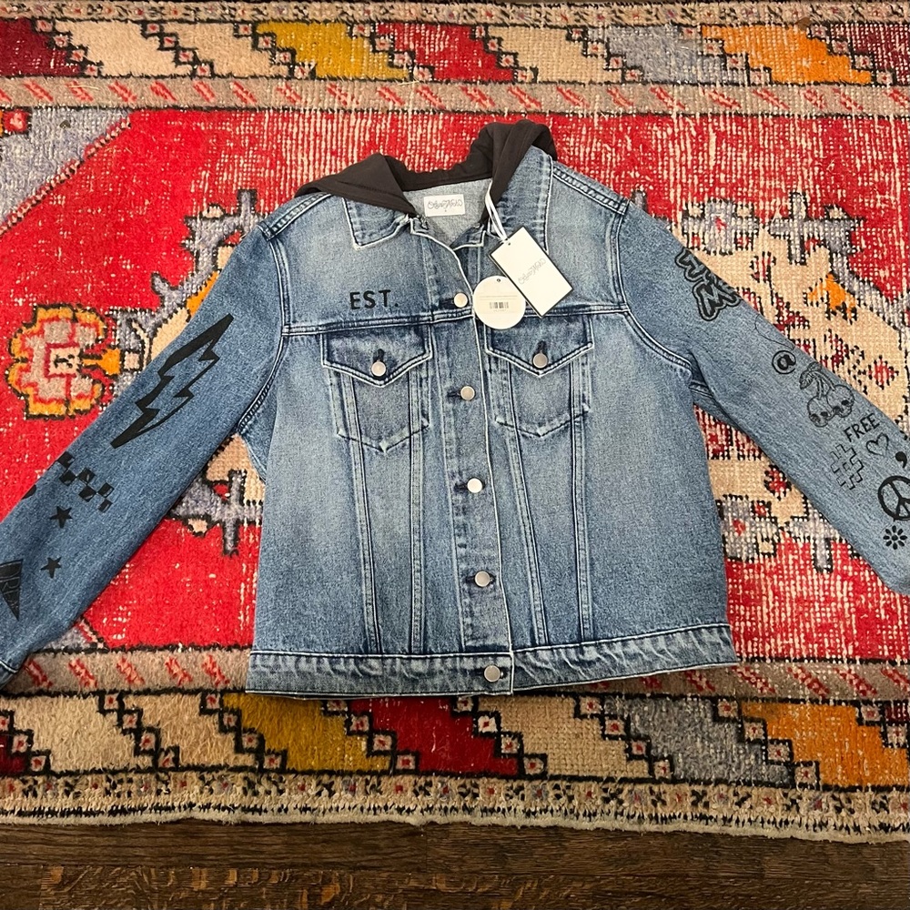 Lauren Moshi Stevie Varsity Panther Jean Jacket - Picture 8 of 16